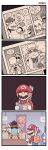 &lt;3 2_horns 4koma absurd_res angry artist_name ayyk92 backpack beret black_beret black_clothing black_eyebrows black_hat black_headwear black_mustache blue_clothing blue_overalls blue_toad blue_topwear blue_vest border bouquet bowser bracelet brown_hair carrying_another clothing comic confetti countershading crown doujinshi_(object) dress elemental_creature eyebrows eyes_closed eyewear face_mask female flora_fauna fungus gloves green_body green_shell green_skin group hair hands_behind_back hands_together handwear hat headgear headwear hi_res holding_object horn human humor infidelity jewelry koopa light_body light_skin long_hair luigi male male/female mammal mario mario_bros motion_lines mouth_closed mushroom mushroom_cap nervous nervous_sweat nintendo on_shoulders piranha_plant plant plastic_bag poster princess_peach red_clothing red_eyebrows red_hair red_hat red_headwear red_shirt red_topwear rejection scalie shaking sharp_teeth shell shirt sign silhouette speech_bubble spiked_bracelet spiked_shell spikes spikes_(anatomy) suit sunglasses tan_body tan_countershading tan_skin teeth teeth_showing thick_eyebrows toad_(mario) top_hat topwear trembling vest wedding wedding_dress white_border white_clothing white_gloves white_handwear white_horn wide_eyed
