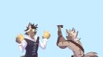 anthro bard calder_(temptations_ballad) clothed clothing cole_(temptations_ballad) digital_media_(artwork) fur hair hi_res hyena magic magic_user male mammal musical_instrument shirokoi simple_background solo spotted_hyena striped_hyena temptations_ballad_(visual_novel) visual_novel