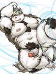  armpit_hair balls canine horkeukamui kotobuki male mammal nipples obese overweight penis slightly_chubby solo tokyo_afterschool_summoners wolf 