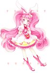  blush cure_whip dress kirakira_precure_alamode long_hair magical_girl pink_eyes pink_hair twintails 
