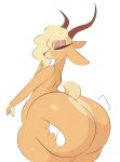 absurd_res ambiguous_gender antelope anthro antlers arizonathevixen bedroom_eyes big_butt blonde_hair bovid butt butt_grab disembodied_hand disney duo female gazelle gazelle_(zootopia) hair hand_on_butt hi_res horn huge_butt looking_at_viewer looking_back mammal narrowed_eyes nude seductive smile tan_body thick_thighs wide_hips zootopia