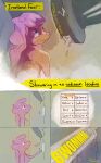 absurd_res anthro bathing comic dream female hair hi_res high-angle_view nightmare piecrow pink_hair shower_head showering solo steam_censorship