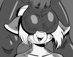 2024 absurd_res anthro balls big_balls big_penis bovid bovine cattle charliepops close-up digital_media_(artwork) duo erection female front_view genitals hair hi_res huge_balls huge_penis male male/female mammal meme monochrome nude penis smile standing teeth these_aren&#039;t_my_glasses tongue