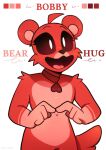 &lt;3 anthro bear bobby_bearhug english_text female hi_res joseiseiko looking_at_viewer mammal open_mouth open_smile poppy_playtime simple_background smile smiling_critters solo text tongue white_background