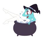 anthro aren_concordia bath cauldron clothing gardevoir generation_3_pokemon hat headgear headwear katastrophi low_res male nintendo pokemon pokemon_(species) solo witch_hat