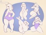 2024 absurd_res anthro anus areola azuretto barely_visible_anus bovid breasts butt caprine clothing covering covering_self female floppy_ears fur genitals goat hi_res horn mammal multiple_poses nipples nude pose pussy signature solo toriel undertale_(series) white_body white_fur