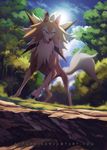  autlaw blue_eyes brown_fur claws fangs fur lycanroc midday_lycanroc nintendo pok&eacute;mon video_games white_fur 