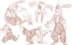  anthro clothing fur hair lagomorph looking_at_viewer male mammal melthecannibal open_mouth overalls rabbit sketch_page smile solo 