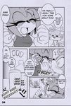  absurd_res alcohol amy_rose anthro beverage bottle canine comic drinking english_text female fox greyscale hedgehog hi_res male mammal michiyoshi miles_prower monochrome sonic_(series) text 