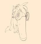 2023 borzoi canid canine canis digital_media_(artwork) domestic_dog eyewear fan_character feral fur glasses hair hi_res hunting_dog long_nose looking_at_viewer mammal monochrome nonbinary_(lore) quadruped shaibey shaibey_(shaibey) sighthound sitting sketch solo tail