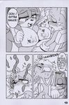  &lt;3 absurd_res amy_rose anthro areola big_breasts breasts canine comic cum cumshot ejaculation english_text erect_nipples erection fellatio female fox hedgehog hi_res male male/female mammal michiyoshi miles_prower monochrome nipples oral orgasm orgasm_face penis sex sonic_(series) text titfuck uncensored 