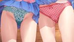  2girls blue_panties blue_skirt cameltoe christine_(yu-gi-oh!_duel_links) commission floral_print floral_print_panties hailey_(yu-gi-oh!) highres lower_body multiple_girls panties pixiv_commission pleated_skirt polka_dot polka_dot_panties print_panties skirt torimaru underwear upskirt yu-gi-oh! yu-gi-oh!_duel_links 