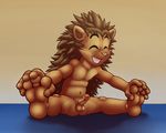  alternate_version_available anthro balls barefoot cub erection eyes_closed front_view leaning leaning_forward male mammal nipples nude partially_retracted_foreskin penis porcupine quillcy rodent smile solo spread_legs spreading stretching toes tweaker_(artist) uncut young 