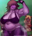 admiring animal_humanoid anthro antlers arachnoid888 belly belly_overhang biceps big_belly big_breasts blonde_hair blush bodily_fluids bottomwear bra breasts clothed clothing colored curvy_figure deer deltarune digital_drawing_(artwork) digital_media_(artwork) duo female female/female gloves hair handwear hi_res horn huge_breasts humanoid leggings legwear lizard mammal monster musclegut muscular muscular_anthro muscular_female new_world_deer noelle_holiday pose reindeer reptile scalie shorts shy simple_background slightly_chubby slightly_chubby_female smile sport sports_bra sportswear susie_(deltarune) sweat sweaty_breasts tail thick_thighs topwear undertale_(series) underwear voluptuous wide_hips