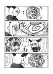  bald_eagle_(kemono_friends) bird_tail bird_wings boots comic greater_roadrunner_(kemono_friends) greyscale hamster_wheel head_wings highres kemono_friends kemono_friends_pavilion kotobuki_(tiny_life) long_hair long_sleeves monochrome pantyhose playground_equipment_(kemono_friends_pavilion) pleated_skirt running shirt shoes short_hair short_sleeves shorts skirt sneakers t-shirt translation_request uniform waving wings 