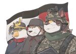 absurd_res anthro armor avian bird callmetatsuo canid canine canis clothed clothing female fox fur german_empire germany group hair headgear helmet hi_res male mammal military prussia uniform warrior wolf