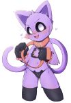  anthro canid canine canis catnap_(poppy_playtime) cheesefries clothing domestic_cat felid feline felis fur gloves handwear hi_res jewelry legwear male mammal necklace open_mouth panties poppy_playtime purple_body purple_fur smile smiling_critters solo tail tights underwear 