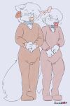 accessory ageplay anthro bedtime bow_ribbon canid canine chocolatekitsune collar colored diaper duo footed_sleeper fox girly hair_accessory hair_bow hair_ribbon hi_res implied_diaper infantilism male male/male mammal pacifier ribbons roleplay signature sketch tired