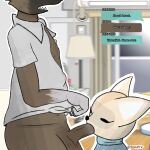 2024 aggretsuko anthro anthro_on_anthro anthro_penetrated anthro_penetrating anthro_penetrating_anthro black_nose bodily_fluids brown_body brown_fur canid canine clothed clothing dialogue digital_media_(artwork) duo english_text fellatio female female_penetrated fennec_fox fenneko fox freggsnsfw fur genitals haida_(aggretsuko) hi_res holding_clothing holding_object holding_shirt holding_topwear hyena interspecies male male/female male_penetrating male_penetrating_female mammal open_mouth oral oral_penetration partially_clothed penetration penile penile_penetration penis saliva saliva_on_penis sanrio sex shirt sitting speech_bubble spotted_hyena sweater text topwear true_fox turtleneck