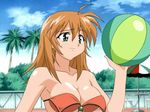  00s animated animated_gif areola bikini breasts erect_nipples ikkitousen large_breasts pool sonsaku_hakufu swimsuit 