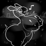 alexdraws animal_humanoid anthro belly big_breasts big_butt big_nipples breasts butt ears_up erect_nipples female hand_behind_head hi_res huge_breasts huge_butt huge_nipples humanoid lagomorph lagomorph_humanoid leporid leporid_humanoid looking_at_viewer mammal mammal_humanoid monochrome nipples one_eye_closed overweight overweight_female rabbit simple_background solo thick_thighs vib-ribbon vibri
