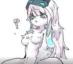  anthro blush bovid breasts caprine female fur hair kindred_(lol) lamb_(lol) league_of_legends looking_down mammal open_mouth podo question_mark riot_games sheep simple_background solo tencent white_body white_fur 