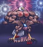  2017 4th_of_july abs accipitrid accipitriform american_eagle american_flag american_flag_underwear anthro avian bald_eagle bird bulge clothed clothing eagle hi_res holidays male muscular muscular_anthro muscular_male nipples pecs sea_eagle solo underwear underwear_only united_states_of_america wolfiecanem 