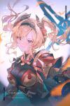  armor blonde_hair bodysuit boobplate breasts clothing_cutout granblue_fantasy hairband polearm red_armor spear thigh_cutout twintails vienri weapon zeta_(granblue_fantasy) 