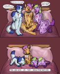  african_wild_dog balls bed border_collie butt canine collar collie convenient_censorship covering cute dialogue dog hyena inanimate_transformation male mammal nude pickles-hyena pillow plushie plushification spotted_hyena transformation 