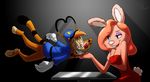  &lt;3 &lt;3_eyes 2015 anthro bonkers bonkers_(series) breasts cleavage clothed clothing disney duo feline female lagomorph lilybird lynx male male/female mammal police_uniform rabbit uniform 