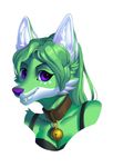  anthro canine clothed clothing collar fangs female fox fur hair kuroame looking_at_viewer mammal smile solo teeth 