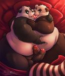  balls bear damingo duo humanoid_penis kissing male male/male mammal overweight panda penis uncut 