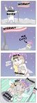  4koma @_@ american_flag arm_up arms_up astronaut attack blonde_hair censored clenched_teeth clownpiece clueless comic commentary directional_arrow english fairy fairy_wings flag hat heavy_breathing helmet holding holding_flag image_sample jester_cap label long_hair meme moon motion_lines novelty_censor nude object_labeling_(meme) open_mouth purple_eyes rock setz spacesuit speech_bubble standing star_(sky) statue_of_liberty talking teeth the_onion touhou twitter_sample wings 