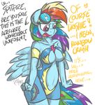  anthro breasts clothed clothing equine female flutterthrash friendship_is_magic mammal my_little_pony pegasus rainbow_dash_(mlp) skimpy solo wings 