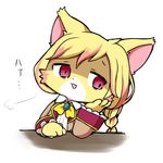  artist_request blonde_hair cat furry long_hair open_mouth red_eyes 