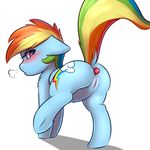  2017 anal anal_penetration blue_fur blush butt captainpudgemuffin cutie_mark dock equine female feral friendship_is_magic fur hair hi_res hooves mammal multicolored_hair multicolored_tail my_little_pony pegasus penetration pussy rainbow_dash_(mlp) rainbow_hair rainbow_tail raised_tail sex_toy simple_background solo underhoof white_background wings 