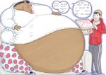  2016 anthro belly bloat blue_hair blush bojack_horseman bojack_horseman_(character) clothing equine food friends hair horse human male mammal mane moobs overweight overweight_male pizza prisonsuit-rabbitman slippers sofa todd_chavez traditional_media_(artwork) weight_gain 