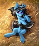  2017 equine fan_character female hair hay hooves horn lying mammal my_little_pony on_back pussy silver_lining solo spread_legs spreading tomatocoup underhoof unicorn 
