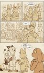  2017 anthro bonnie_hopps buckteeth canine clothed clothing comic daughter dialogue disney eyes_closed family father female fox handshake hi_res judy_hopps lagomorph male mammal mistermead monochrome mother necktie nick_wilde pants parent rabbit sepia shirt size_difference speech_bubble stu_hopps teeth text thumbs_up zootopia 