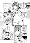  1boy 2girls admiral_(kantai_collection) bag bikini comic commentary_request enemy_naval_mine_(kantai_collection) flat_chest greyscale hat heart imu_sanjo kantai_collection kicking leg_hug lowleg lowleg_bikini monochrome multiple_girls navel sailor_bikini sailor_collar sailor_hat shinkaisei-kan side-tie_bikini siscon spoken_ellipsis swimsuit tears tentacles translated wide_hips z1_leberecht_maass_(kantai_collection) z3_max_schultz_(kantai_collection) 