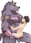  bathym canine flaccid human mammal muscular pecs penis size_difference tokyo_afterschool_summoners wolf 