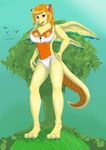  anthro bikini blonde_hair breasts clothing cute dragon flammie hair invalid_tag lovely mana mana_(series) manabeast manatree secret seiken swimsuit video_games 