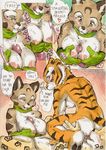  anthro areola big_breasts breasts butt comic cunnilingus daigaijin dialogue english_text erect_nipples erection fan_character feline female group kung_fu_panda lynx male mammal master_tigress mei_ling nipples nude oral penis sex south_chinese_mountain_cat text tiger titfuck vaginal 