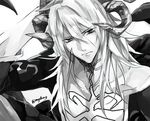  dark_skin dark_skinned_male fate/apocrypha fate/grand_order fate_(series) greyscale long_hair looking_at_viewer male_focus monochrome siegfried_(fate) solo 