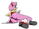  amy_rose butt clothed clothing cruelpix digital_media_(artwork) dress female hairband hedgehog looking_at_viewer mammal open_mouth panties simple_background sonic_(series) sonic_the_hedgehog_(series) underwear video_games 