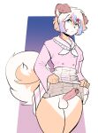 alpha_channel anthro balls biped bottomwear canid canine canis clothed clothing clothing_lift crossdressing domestic_dog erection fingers floppy_ears foreskin genitals girly glans hair hi_res humanoid_genitalia humanoid_penis male mammal munkeesgomu penis skirt skirt_lift solo tail