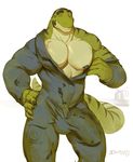  2017 anthro biceps big_penis blue_eyes clothed clothing darkgem erection front_view hand_on_hip huge_penis lizard looking_at_viewer male muscular muscular_male nipples open_shirt pecs penis pose presenting reptile scalie simple_background solo standing teeth thick_penis white_background 