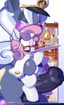  0r0ch1 2017 animal_genitalia animal_penis balls blush clothed clothing cutie_mark duo equine equine_penis erection eyewear female feral friendship_is_magic glass glasses hair half-closed_eyes hat hi_res hoity_toity_(mlp) hooves horn male mammal multicolored_hair my_little_pony open_mouth patreon penis sweat sweetie_belle_(mlp) two_tone_hair unicorn vein young 