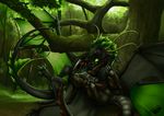  2016 day detailed_background digital_media_(artwork) dragon duo feral forest horn kissing mates membranous_wings natoli outside spines tree wings 