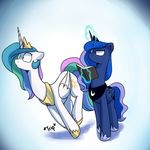  animated anticularpony duo equine feral friendship_is_magic horn mammal my_little_pony princess_celestia_(mlp) princess_luna_(mlp) winged_unicorn wings 